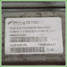 Centralina Motore Iniezione ECU MAGNETI MARELLI MJD6JF.P3 FIAT PUNTO VAN 2U 1.3 16V 51kw 55195817 2003 2011