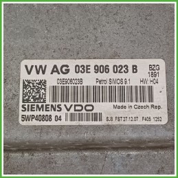 Centralina Motore Iniezione ECU SIEMENS 5W940808-04 VOLKSWAGEN POLO 9N 1.2 44kw 03E906023B 2005 2009
