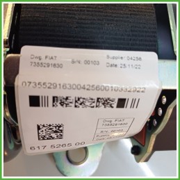 Cintura di Sicurezza Anteriore Destro DX (Lato Passeggero) LANCIA YPSILON TK 0.9 735529163 2011 2016 AUTOLIV 0589-P1-000420