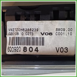 Quadro strumenti contachilometri tachimetro VDO 110.080.320.031A VOLKSWAGEN POLO 9N 1.2 6Q0920842FX001