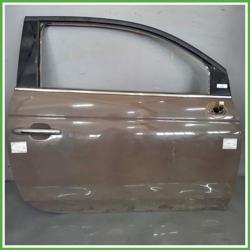 Porta Portiera Sportello Anteriore Destra DX MARRONE FIAT 500 3P Berlina 2007 2015 Originale Usato