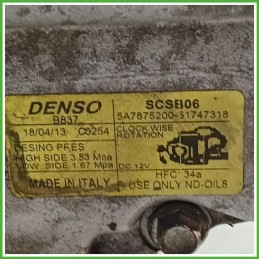 Compressore Clima AC Aria Condizionata DENSO SCSB06 LANCIA YPSILON TK 71797201