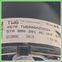 Airbag Guidatore Sinistro SX VOLKSWAGEN T-ROC 1.6 TDI 5TA880201ACHVF 2017 2018 TRW 62129050C