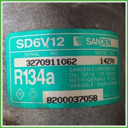 Compressore Clima AC Aria Condizionata SANDEN SD6V12 RENAULT CLIO 2a Serie 8200840770