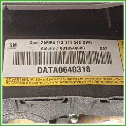 Airbag Guidatore Sinistro SX OPEL ZAFIRA A05 1.6 16V 13111348 2005 2010 AUTOLIV 601854900C
