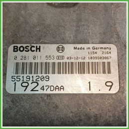 Centralina Motore Iniezione ECU BOSCH 0281011553 FIAT STILO 2V 1.9 JTD 85kw 55185364 2003 2009