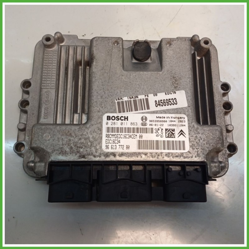 Centralina Motore Iniezione ECU BOSCH 0281011863 PEUGEOT 307 1.6 16V 66kw 1939XV 2005 2008