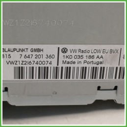 Autoradio VOLKSWAGEN GOLF 5K/AJ 1.6 1K0035186 2008 2012 BLAUPUNKT 815-7647201360