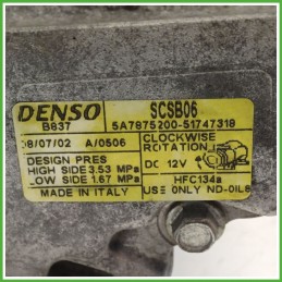 Compressore Clima AC Aria Condizionata DENSO SCSB06 FIAT 500 3P 71797201