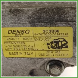 Compressore Clima AC Aria Condizionata DENSO SCSB06 FIAT 500 3P 71797201