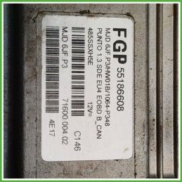 Centralina Motore Iniezione ECU MAGNETI MARELLI MJD6JF.P3 FIAT PUNTO 2U 1.3 16V 51kw 55195817 2003 2007