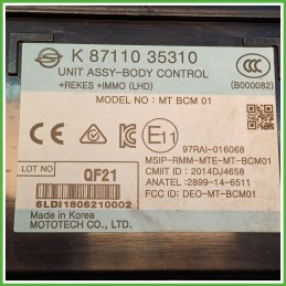 Centralina BCM Control Module SSANGYONG XLV 1.6 8711035310 2016 2021