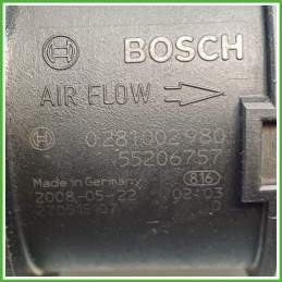Debimetro Misuratore Massa Aria BOSCH 0281002980 FIAT 500 3P 1.3 16V MJT 51782034 2007 2015