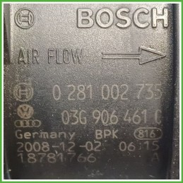 Debimetro Misuratore Massa Aria BOSCH 0281002735 VOLKSWAGEN GOLF 5K/AJ 2.0 TDI 03G906461C 2008 2012