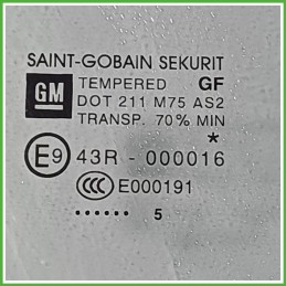 Cristallo Laterale Scendente Posteriore Destro DX OPEL MERIVA S10 5 Porte 13270981 2010 2016 SAINT-GOBAIN