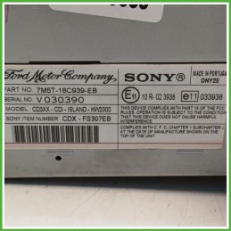 Autoradio FORD FOCUS CB4 1.6 1593653 2008 2011 SONY CDX-FS307EB