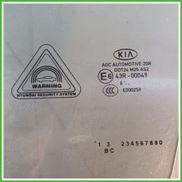 Cristallo Laterale Scendente Anteriore Sinistro SX KIA SPORTAGE 4a Serie 5 Porte 82410F1000 2018 2021 AGC AUTOMOTIVE