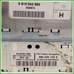 Infotainment AUDI A6 4B 2.5 TDI 4B0035192K 2001 2005 BLAUPUNKT 7612001014