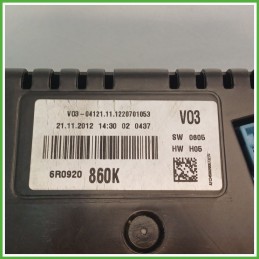 Quadro strumenti contachilometri tachimetro VDO A2C34588200 VOLKSWAGEN POLO 6R 1.4 6R0920860K