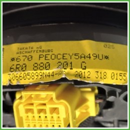 Airbag Guidatore Sinistro SX VOLKSWAGEN POLO 6R 1.4 6R0880201K81U 2009 2012 TAKATA 306605899N44