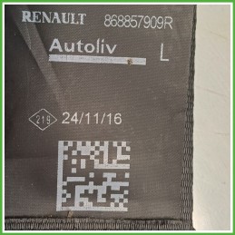 Cintura di Sicurezza Anteriore Sinistro SX (Lato Guida) DACIA SANDERO 2a Serie 0.9 12V 868845972R 2012 2018 AUTOLIV
