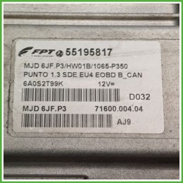 Centralina Motore Iniezione ECU MAGNETI MARELLI MJD6JF.P3 FIAT PUNTO CLASSIC 2U 1.3 MJT 51kw 55195817 2007 2011
