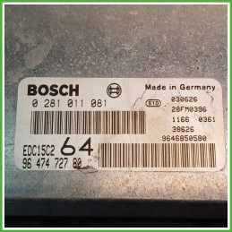 Centralina Motore Iniezione ECU BOSCH 0281011081 PEUGEOT 307 2.0 79kw 1938X0 2001 2006