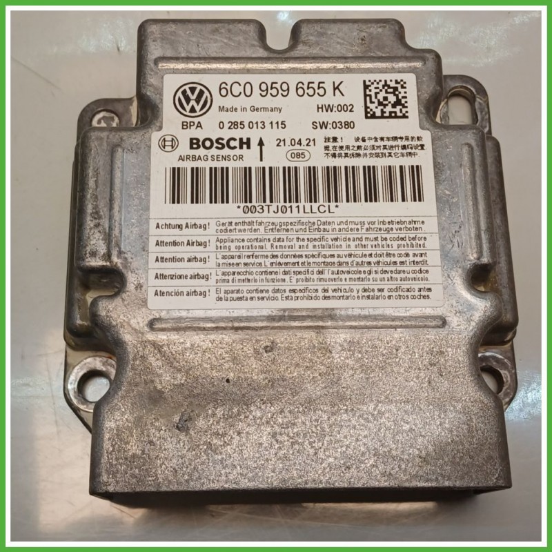 Centralina Airbag BOSCH 0285013115 SKODA FABIA NJ 1.0 Twin Spark 6C0959655K741 2018 2021