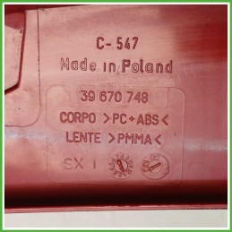 Fanale Fanalino Posteriore Sinistro SX CARELLO 39670748 FIAT SEICENTO 1E 46511339 Usato
