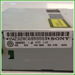 Autoradio VOLKSWAGEN NEW BEETLE 1C 1.9 TDI 1J0035110 1999 2011 SONY 1DINCDC