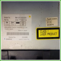 Autoradio TOYOTA RAV 4 3a Serie 2.2 8612042220 2006 2010 TOYOTA CQ-TT3571A