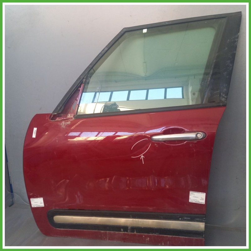 Porta Portiera Sportello Anteriore Sinistra SX BICOLORE ROSSO/BIANCO FIAT 500L 73 Monovolume 2012 2018 Originale Usato