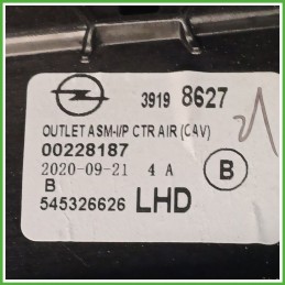 Bocchetta Climatizzazione Cruscotto Centrale OPEL CORSA P2JO 98296419XU 2019
