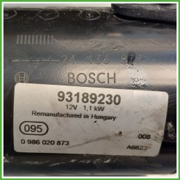 Motorino Avviamento BOSCH 0986020873 OPEL CORSA S07 9115192