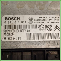 Centralina Motore Iniezione ECU BOSCH 0281011634 PEUGEOT 307 1.6 16V 80kw 1940WF 2005 2008