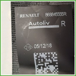Cintura di Sicurezza Posteriore Destro DX (Lato Passeggero) DACIA SANDERO 2a Serie 1.0 12V 888418448R 2012 2018 AUTOLIV