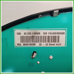 Quadro strumenti contachilometri tachimetro VDO A2.C53.119/645 PEUGEOT 407 1.6 16V 6106S9