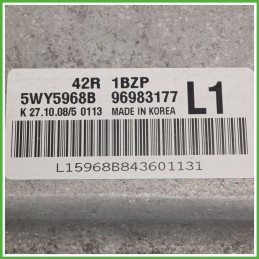Centralina Motore Iniezione ECU CONTINENTAL 5WUY5968B CHEVROLET (DAEWOO) AVEO T250 1.2 62kw 96983177 2008 2012