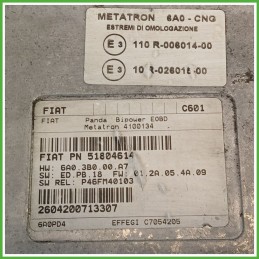 Centralina Motore Iniezione GAS METATRON 6A0CNG FIAT PANDA 2Q 1.2 44kw 51804614 2003 2010