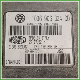 Centralina Motore Iniezione ECU MAGNETI MARELLI IAW4MV-DD VOLKSWAGEN POLO 9N 1.4 16V 55kw 036906034S 2001 2005
