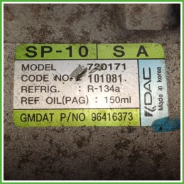 Compressore Clima AC Aria Condizionata KDAC SP-10 CHEVROLET (DAEWOO) AVEO T250 96416373