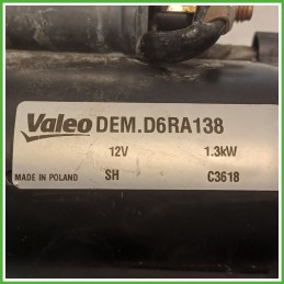 Motorino Avviamento VALEO D6RA138 FIAT DOBLO 2W 51868757