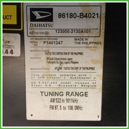 Autoradio DAIHATSU TERIOS 2a Serie 1.5 86180B4021 2006 2013 FUJITSU 123000-2130A101