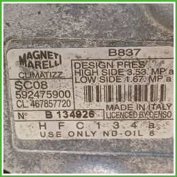 Compressore Clima AC Aria Condizionata MAGNETI MARELLI SC08 FIAT PUNTO 1N/1P 7765865