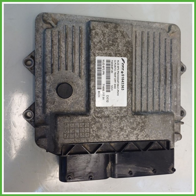 Centralina Motore Iniezione ECU MAGNETI MARELLI MJD6F3.PN FIAT GRANDE PUNTO 2Y 1.3 MJT 55kw 51825024 2005 2008