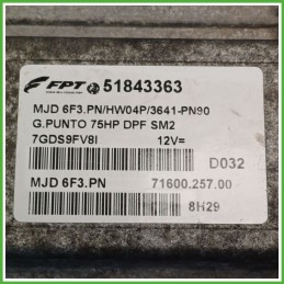Centralina Motore Iniezione ECU MAGNETI MARELLI MJD6F3.PN FIAT GRANDE PUNTO 2Y 1.3 MJT 55kw 51825024 2005 2008