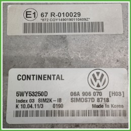 Centralina Motore Iniezione ECU CONTINENTAL 5WY53250D VOLKSWAGEN GOLF 5K/AJ 1.6 75kw 06A906070 2008 2012
