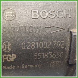 Debimetro Misuratore Massa Aria BOSCH 0281002792 FIAT GRANDE PUNTO 2Y 1.3 MJT 71793250 2005 2008