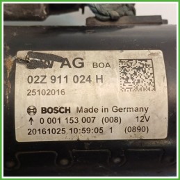 Motorino Avviamento BOSCH 0001157007 VOLKSWAGEN TRANSPORTER FURGONE 02Z911024H
