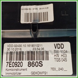 Quadro strumenti contachilometri tachimetro VDO A293861300 VOLKSWAGEN TRANSPORTER FURGONE 2.0 TDI 7E0920860L